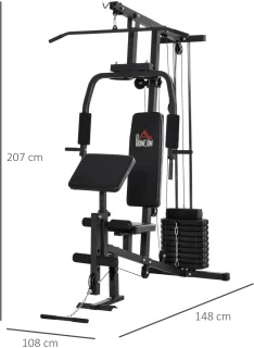Pull Up Station – Multifunctioneel Fitnessrek – Optrekstang & Dip Station – Verstelbaar – Thuisgym – Tot 120 kg Draagkracht - Zwart