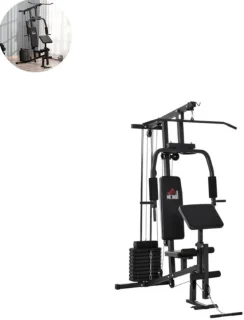 Pull Up Station – Multifunctioneel Fitnessrek – Optrekstang & Dip Station – Verstelbaar – Thuisgym – Tot 120 kg Draagkracht - Zwart
