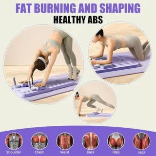 Pilates Board Set - Multifunctionele Opvouwbare Ab Trainer Machine, Full Body Workout Apparatuur, Home Gym Core & Abs Workout Board, 5-in-1 Schuif Oefenbord met Weerstandsbanden