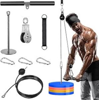 De Fitness Cable LAT Pulley System, Katrol Systeem Apparatuur Voor Thuis – Lat Pulldown Pulley Cable System Cable Machine Fitness Apparaten Met Grip Pulley Set Gym Tricep Rope Stang Voor Home Gym in één oogopslag