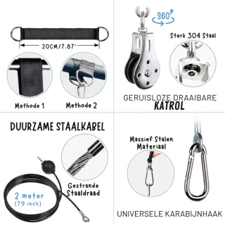 Fitness Cable LAT Pulley System, Katrol Systeem Apparatuur Voor Thuis – Lat Pulldown Pulley Cable System Cable Machine Fitness Apparaten Met Grip Pulley Set Gym Tricep Rope Stang Voor Home Gym
