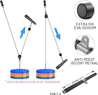 Fitness Cable LAT Pulley System, Katrol Systeem Apparatuur Voor Thuis – Lat Pulldown Pulley Cable System Cable Machine Fitness Apparaten Met Grip Pulley Set Gym Tricep Rope Stang Voor Home Gym
