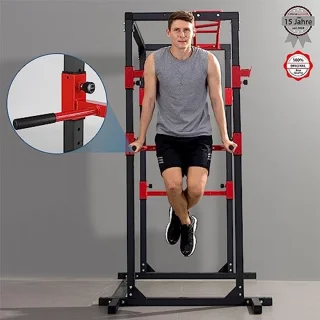 Krachtstation Power Rack van Staal met J-haken en Optrekstang