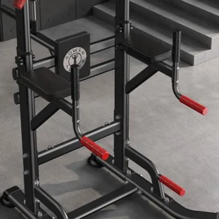 Multifunctioneel Krachtstation met Dipstation en Optrekstang - In hoogte verstelbaar (188-230 cm)