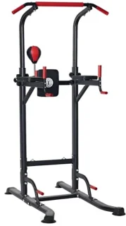 Multifunctioneel Krachtstation met Dipstation en Optrekstang - In hoogte verstelbaar (188-230 cm)