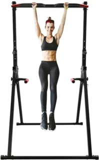 Verstelbaar Opvouwbaar Fitness Dip Station en Pull-Up Station voor Thuis