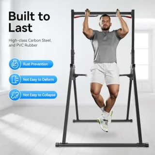 Verstelbaar Opvouwbaar Fitness Dip Station en Pull-Up Station voor Thuis
