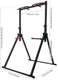 Verstelbaar Opvouwbaar Fitness Dip Station en Pull-Up Station voor Thuis