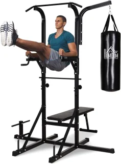Krachtstation met Optrekstang en Dipstation voor Thuis Fitness