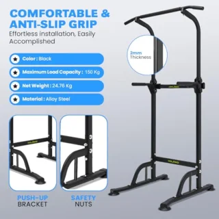 Multifunctioneel Rek - Dip- en Pull-Up Station met Rugsteun en Tot 150kg Capaciteit