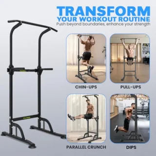 Multifunctioneel Rek - Dip- en Pull-Up Station met Rugsteun en Tot 150kg Capaciteit
