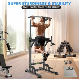 Multifunctioneel Rek - Dip- en Pull-Up Station met Rugsteun en Tot 150kg Capaciteit