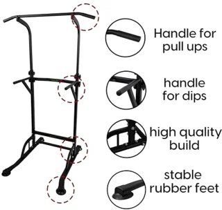 Multifunctioneel Rek - Dip- en Pull-Up Station met Rugsteun en Tot 150kg Capaciteit