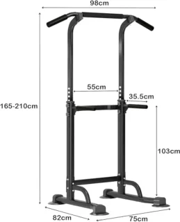 Verstelbare Dipstation en Optrekstang - Multifunctionele Fitness Krachttoren voor Thuis
