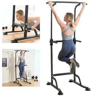 Verstelbare Dipstation en Optrekstang - Multifunctionele Fitness Krachttoren voor Thuis