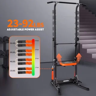 Opvouwbare Power Tower Pull Up Bar Station - Multifunctioneel Verstelbaar Dip Station voor Thuis Gym Workout