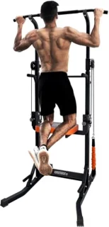 Opvouwbare Power Tower Pull Up Bar Station - Multifunctioneel Verstelbaar Dip Station voor Thuis Gym Workout