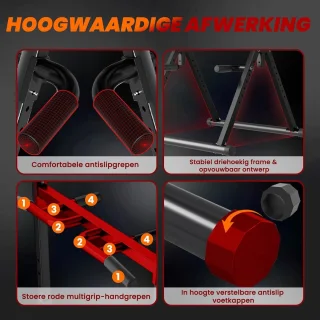Opvouwbare Power Tower - Verstelbare Pull Up Bar en Dip Station voor Krachttraining