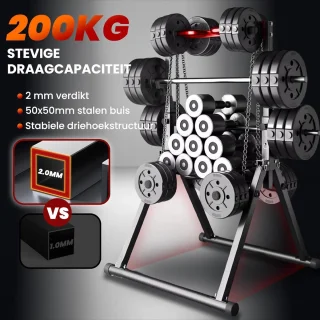 Opvouwbare Power Tower - Verstelbare Pull Up Bar en Dip Station voor Krachttraining