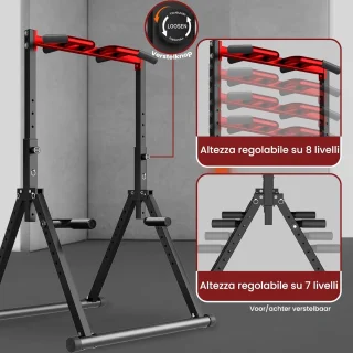 Opvouwbare Power Tower - Verstelbare Pull Up Bar en Dip Station voor Krachttraining