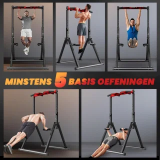 Opvouwbare Power Tower - Verstelbare Pull Up Bar en Dip Station voor Krachttraining