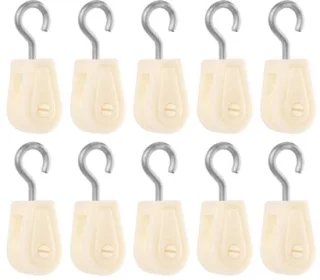 10-delige mini-kunststof katrol met stalen kabel en nylon waslijn