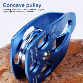 28KN Single Disc Micro Winch Snatch Block Pulley Blue
