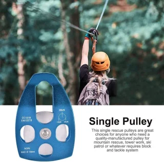 28KN Single Disc Micro Winch Snatch Block Pulley Blue