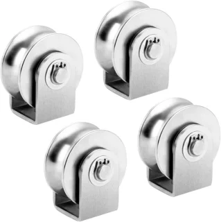 4pcs katrol met 2 kogellagers, roestvrijstalen kabelrol 250kg, staalkabelkatrol, katrol voor kabelier - ShopVlot