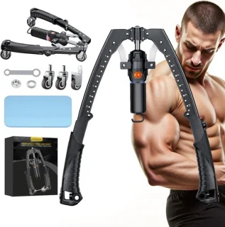Arm- en borstkrachttrainer 10-199 kg zwart