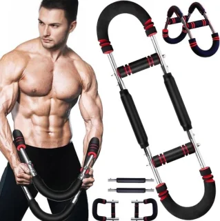 Armtrainer krachtstang 30-50 kg zwart