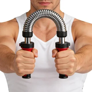 Borst armkrachttrainer - verstelbare halter - zwart