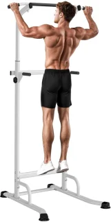 Brandistry pull-up bar multifunctioneel trainingsrek power tower fitnessapparaat voor thuis wit