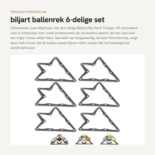 Dailygoods biljartballenrek 6 stuks