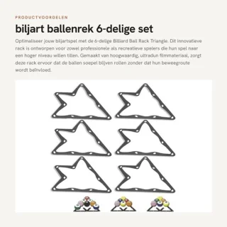 Dailygoods biljartballenrek 6 stuks