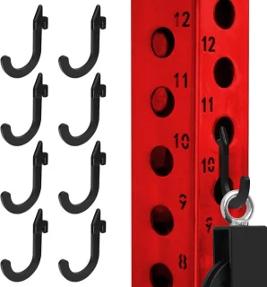 Dailygoods - Cosensi - Dailygoody - Storage Hooks - Heavy Duty - Zwart - Fitness Accessoires - Geschikt voor Power Cage en Squat Rack - 8 Hook