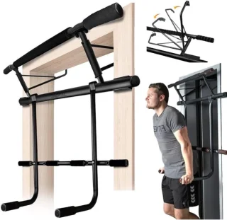 Deuropening pull-up bar - dip station zwart