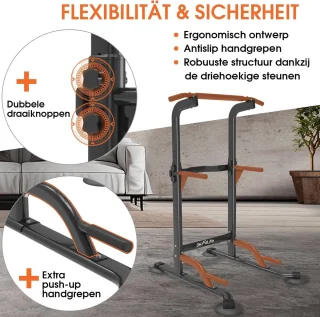 DH FitLife Power Tower Dip Station Krachtstation Thuis