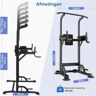DH FitLife Power Tower Dip Station Krachtstation Thuisgym