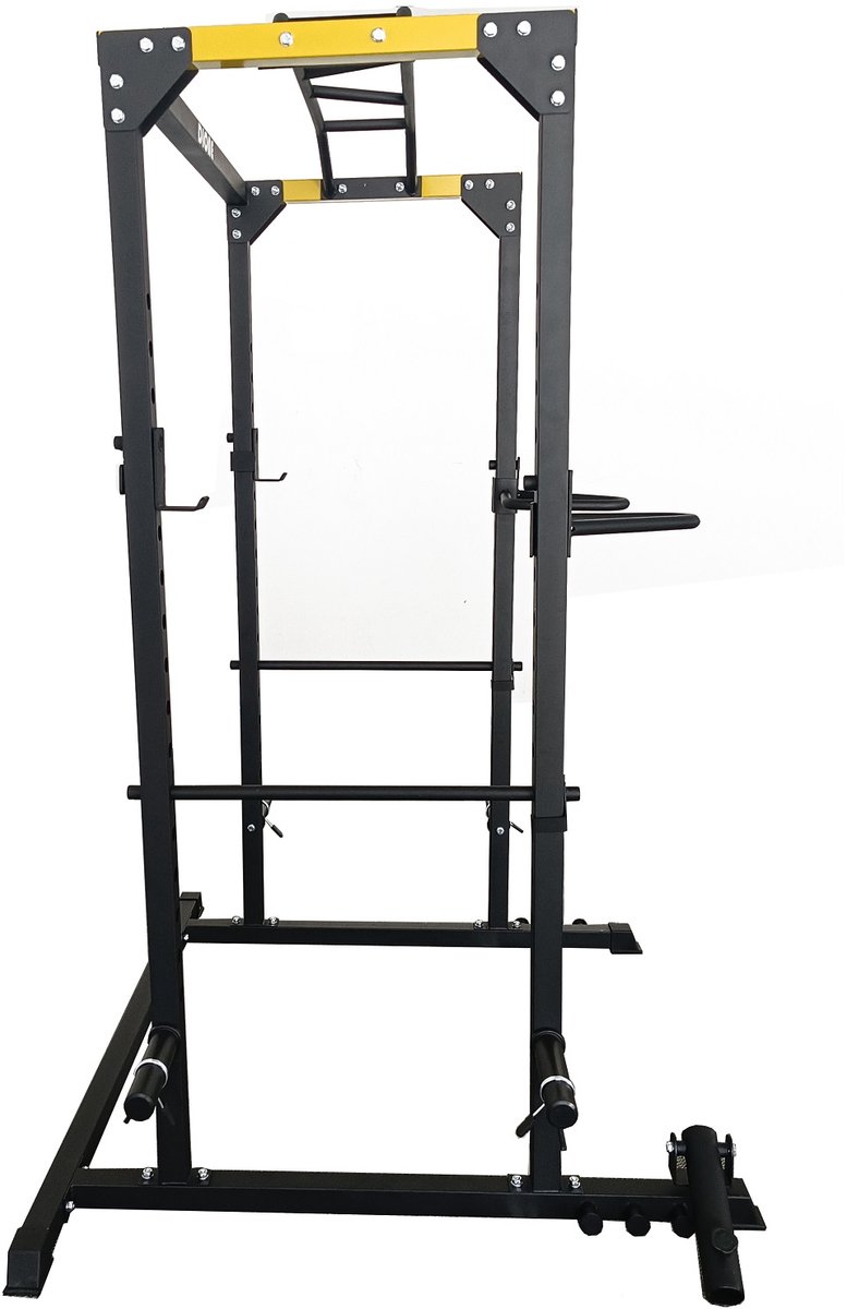 Wat vinden we goed aan de DIONE Squat Rack 50x50 met optrekstang