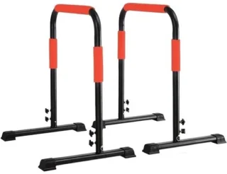 Dip bars - Parallelle bars - Kracht training - Verstelbare hoogte - 50-110 cm - Rood