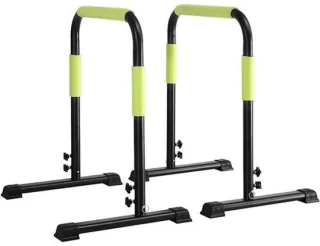 Dip Station - Dip Bar Krachttraining - In hoogte verstelbaar - Groen