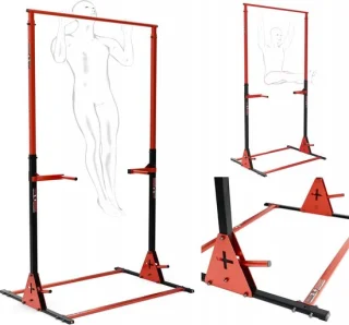 Dip station optrekstang 245 cm rood