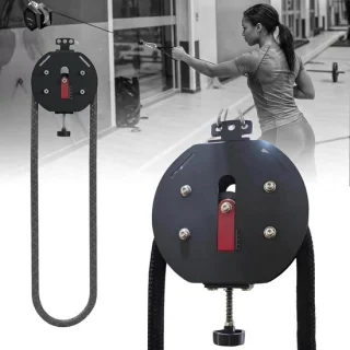 Eindeloze touwtrainer katrol kabelmachine 30 kg zwart rood