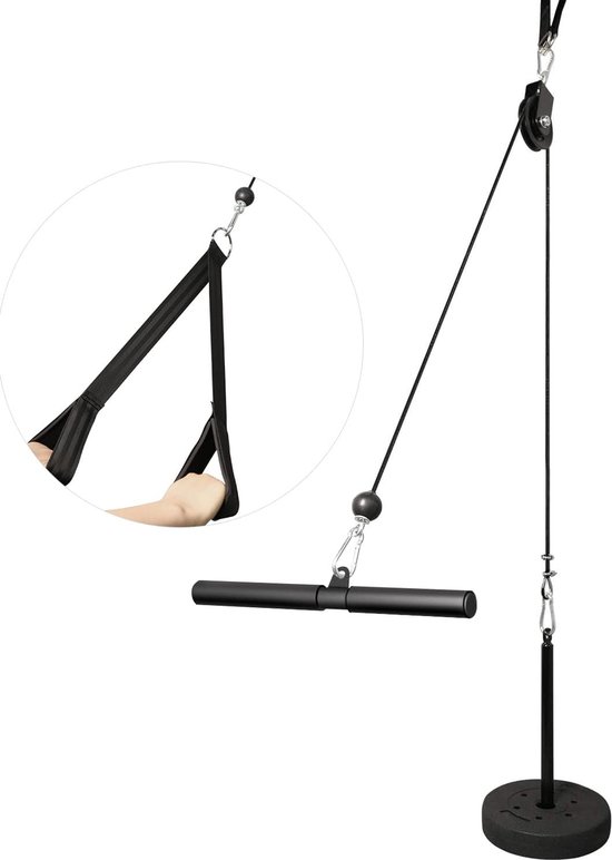 Fitness Kabel Machine 13-delig met Stang en Touw Zwart review