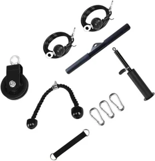 Fitness katrol systeem 10 stuks zwart