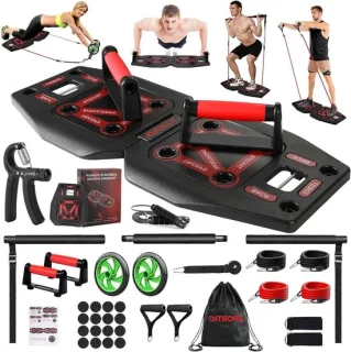 Fitness set thuis gym zwart rood