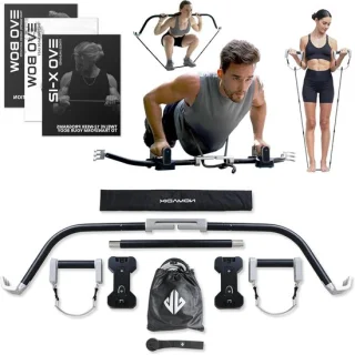 Fitness systeem krachttraining thuissportsysteem zwart