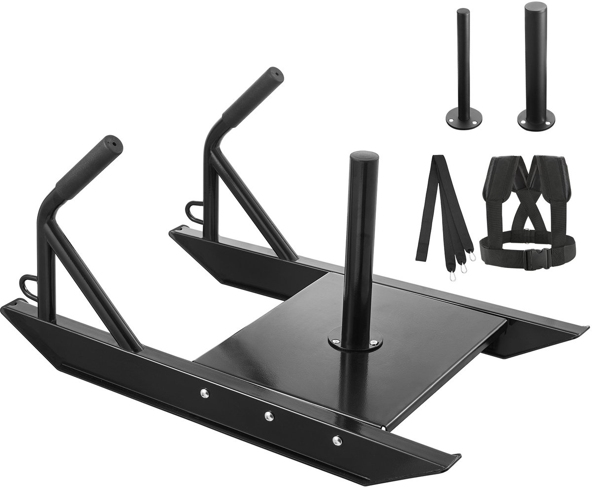 Wat vinden we goed aan de Fitness Trainingsslee 69x44x37 cm Zwart Steel