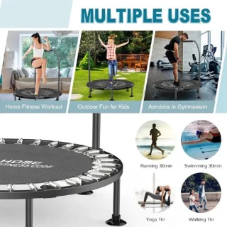 Fitness Trampoline Mini Met Handsteun Opvouwbaar Voor Volwassenen